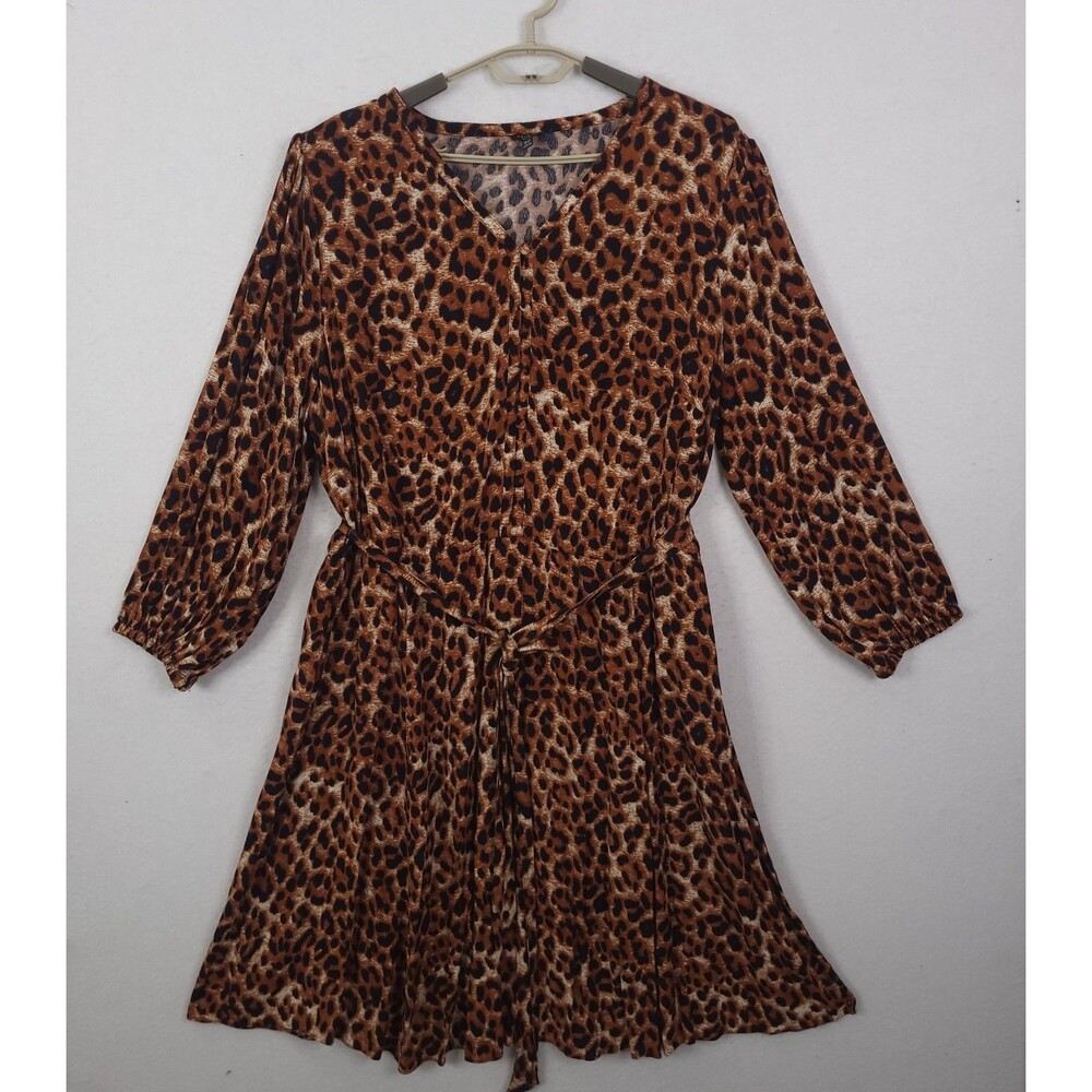 Talbots Fit & Flare Midi Dress Sz 18Wp Long Sleeve Elastic Waist Luxury Classic